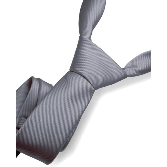 🆕Men Grey Solid Tie Formal Soft and Comfortable to Wear Necktie - Picture 2 of 4